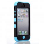 Wholesale iPhone 5 5S Hard Hybrid Case (Black-Blue)